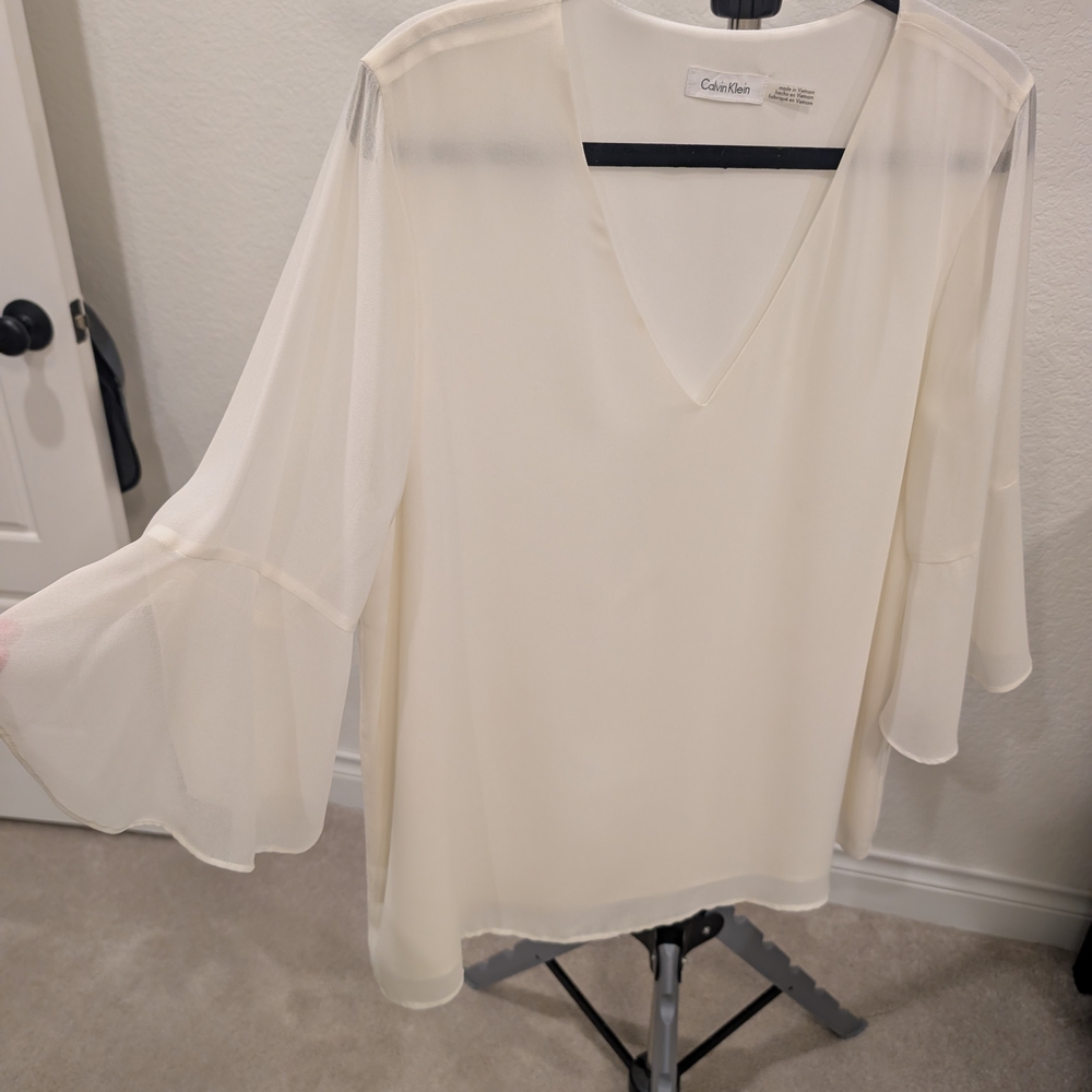 Calvin Klein Women's Cream Blouse